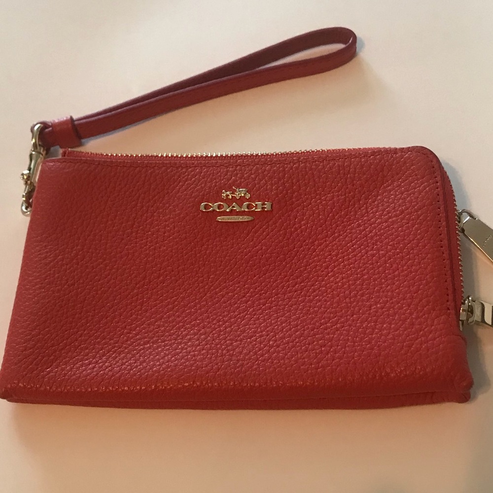 Coach double pouch wristlet